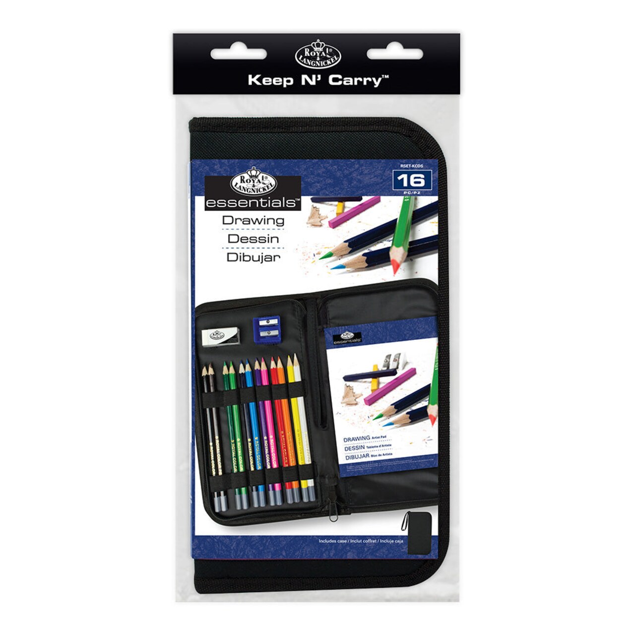 RSET-KCDS | Essentials™ 16pc Drawing Keep N' Carry Travel Art Set